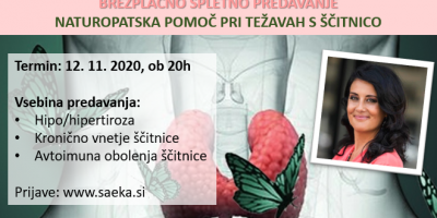Težave s ščitnico in naturopatska pomoč, posnetek spletnega predavanja