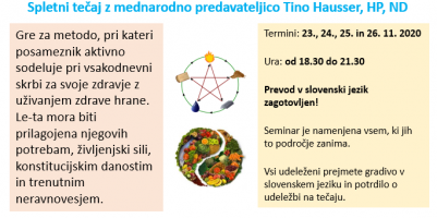 Spletni tečaj TRADICIONALNA KITAJSKA PREHRANA PO NAČELIH 5 ELEMENTOV