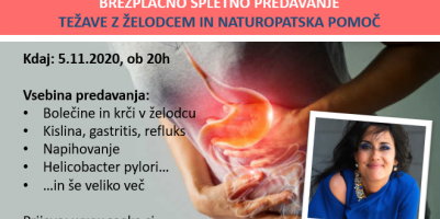 Želodčne težave in naturopatska pomoč, posnetek spletnega predavanja