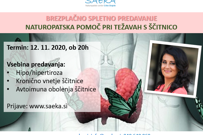 Težave s ščitnico in naturopatska pomoč, posnetek spletnega predavanja