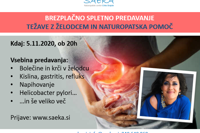 Želodčne težave in naturopatska pomoč, posnetek spletnega predavanja