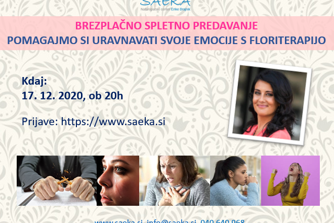 Pomagajmo si uravnati emocije s floriterapijo, posnetek spletnega predavanja