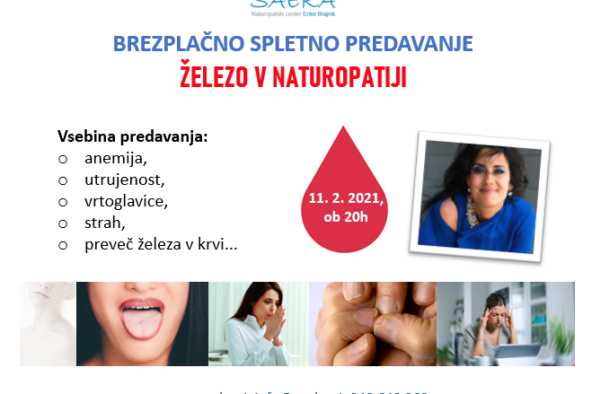 Železo v naturopatiji, posnetek spletnega predavanja